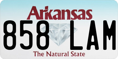 AR license plate 858LAM