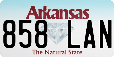 AR license plate 858LAN