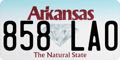 AR license plate 858LAO