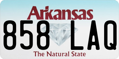 AR license plate 858LAQ