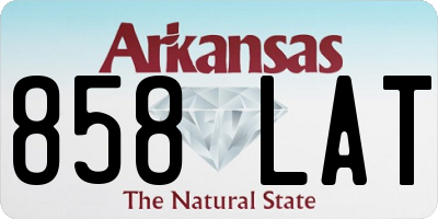 AR license plate 858LAT