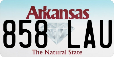 AR license plate 858LAU