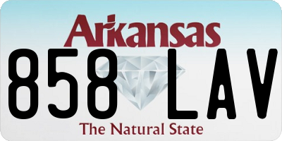 AR license plate 858LAV
