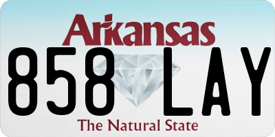 AR license plate 858LAY