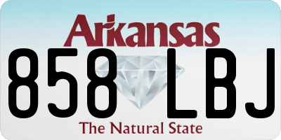 AR license plate 858LBJ