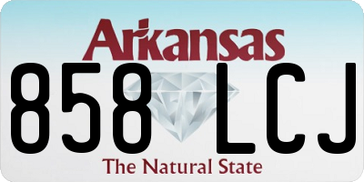 AR license plate 858LCJ