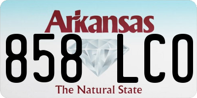 AR license plate 858LCO