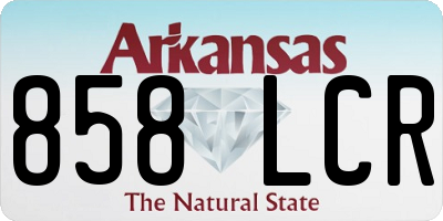 AR license plate 858LCR