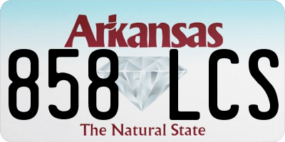 AR license plate 858LCS