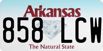 AR license plate 858LCW
