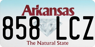 AR license plate 858LCZ