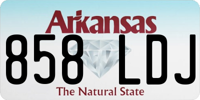 AR license plate 858LDJ