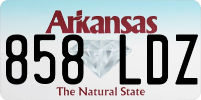 AR license plate 858LDZ