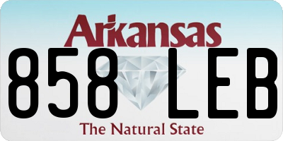 AR license plate 858LEB