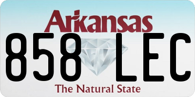 AR license plate 858LEC