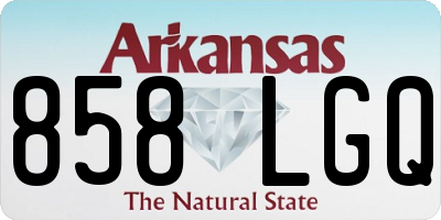 AR license plate 858LGQ