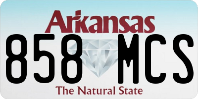 AR license plate 858MCS