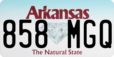 AR license plate 858MGQ