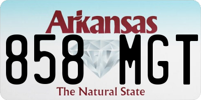 AR license plate 858MGT