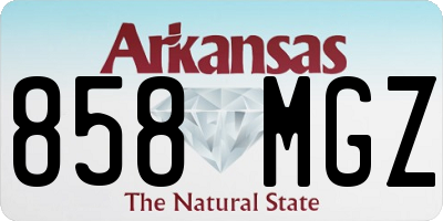 AR license plate 858MGZ