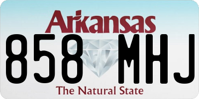 AR license plate 858MHJ