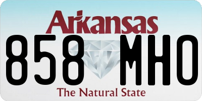 AR license plate 858MHO