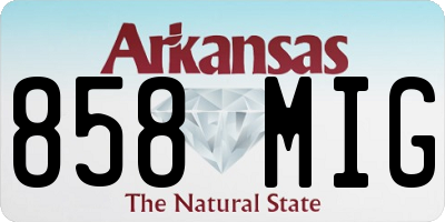 AR license plate 858MIG
