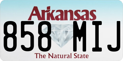 AR license plate 858MIJ