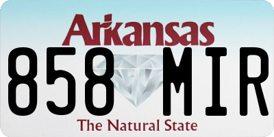 AR license plate 858MIR