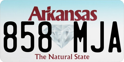 AR license plate 858MJA