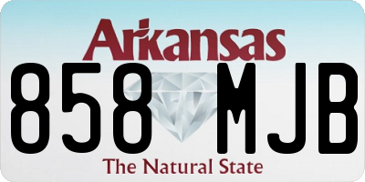 AR license plate 858MJB