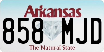 AR license plate 858MJD