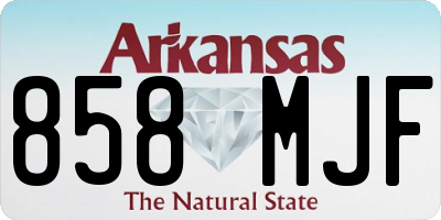 AR license plate 858MJF