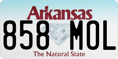 AR license plate 858MOL