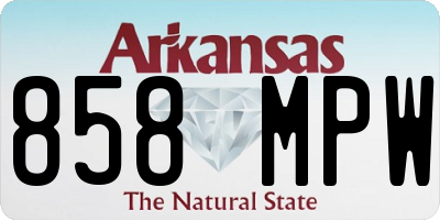 AR license plate 858MPW