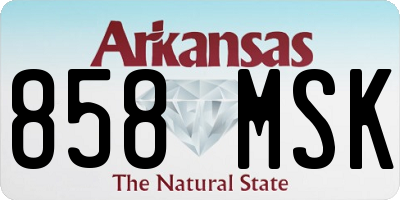 AR license plate 858MSK