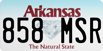 AR license plate 858MSR