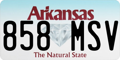AR license plate 858MSV