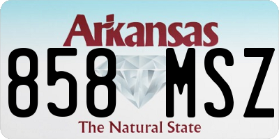 AR license plate 858MSZ