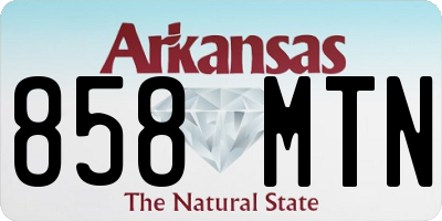 AR license plate 858MTN