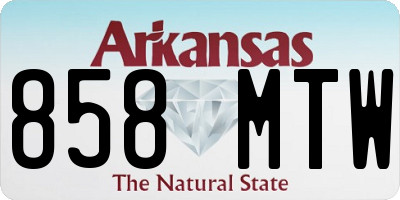 AR license plate 858MTW