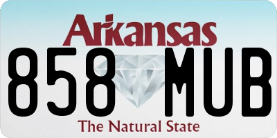 AR license plate 858MUB