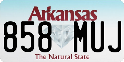 AR license plate 858MUJ