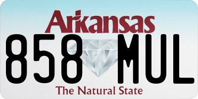 AR license plate 858MUL