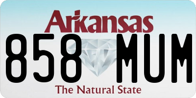 AR license plate 858MUM