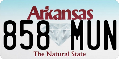 AR license plate 858MUN