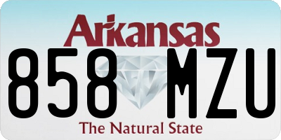 AR license plate 858MZU