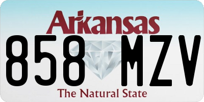 AR license plate 858MZV
