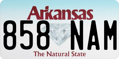 AR license plate 858NAM