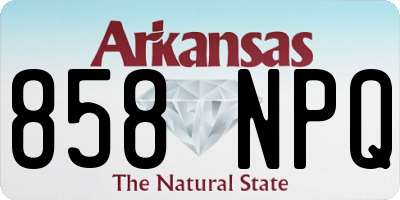 AR license plate 858NPQ